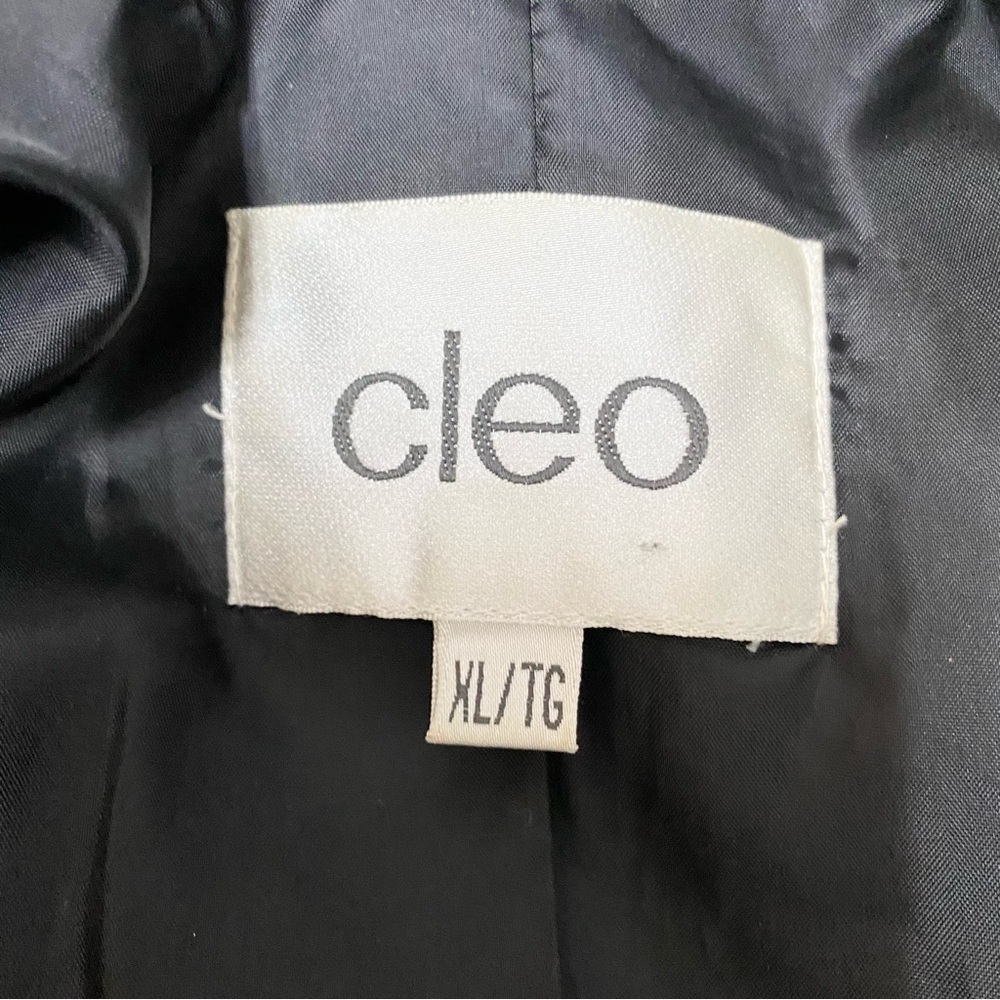 Cleo Cotton Blend Coat Jacket Black and White Lined Trench Coat XL Women's - Picture 3 of 9